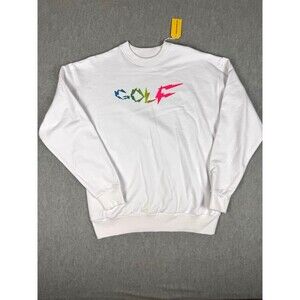 NEW Golf Wang Neon Lightning Abstract Crewneck Sweatshirt SS 2021 Size L